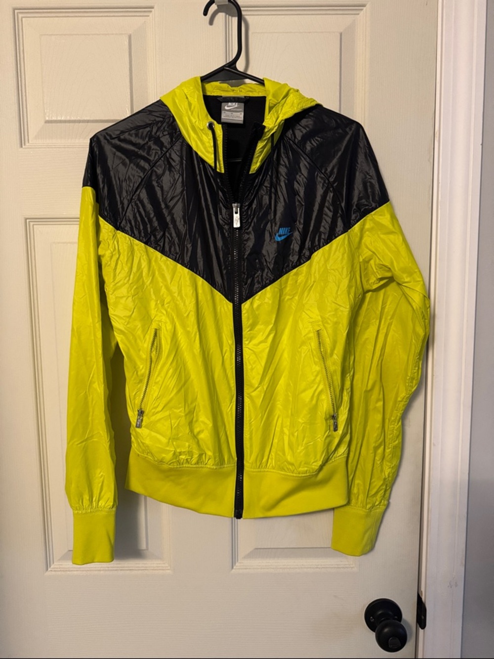 Nike Yellow and Black Chevron Windbreaker Jacket